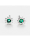Boucles d'oreilles "Lune Sensuelle" Or blanc et Grenat