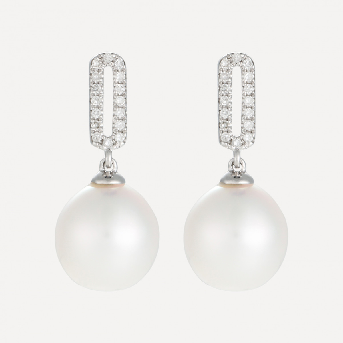 Boucles d'oreilles "Luxuriante" Or blanc et Perle Boucles d'oreilles "Luxuriante" Or blanc et Perle