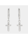 Boucles d'Oreilles or blanc D0,11/36"Merveille"