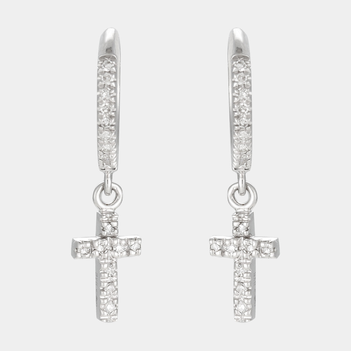 Boucles d'Oreilles or blanc D0,11/36"Merveille" Boucles d'Oreilles or blanc D0,11/36"Merveille"
