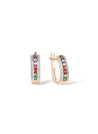 Boucles d'oreilles "Mon Attachée" Or jaune et Multipierres