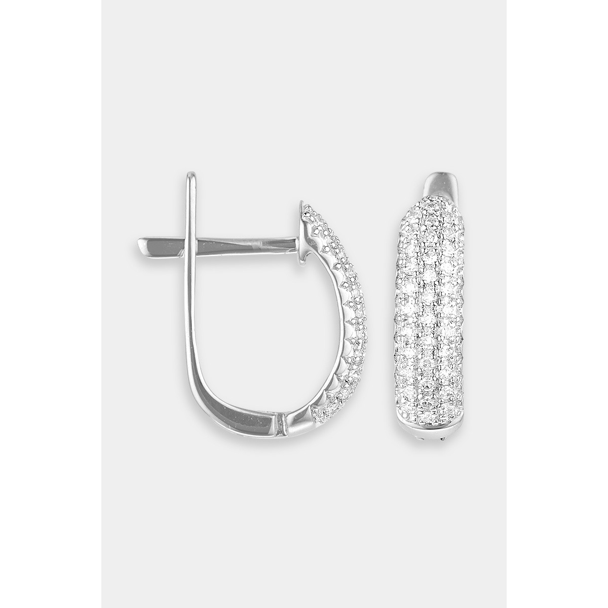 Boucles d'oreilles "Mon Attentionnée" Or blanc et Diamant