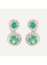 Boucles d'oreilles "Mon Brillant" Or blanc et Grenat