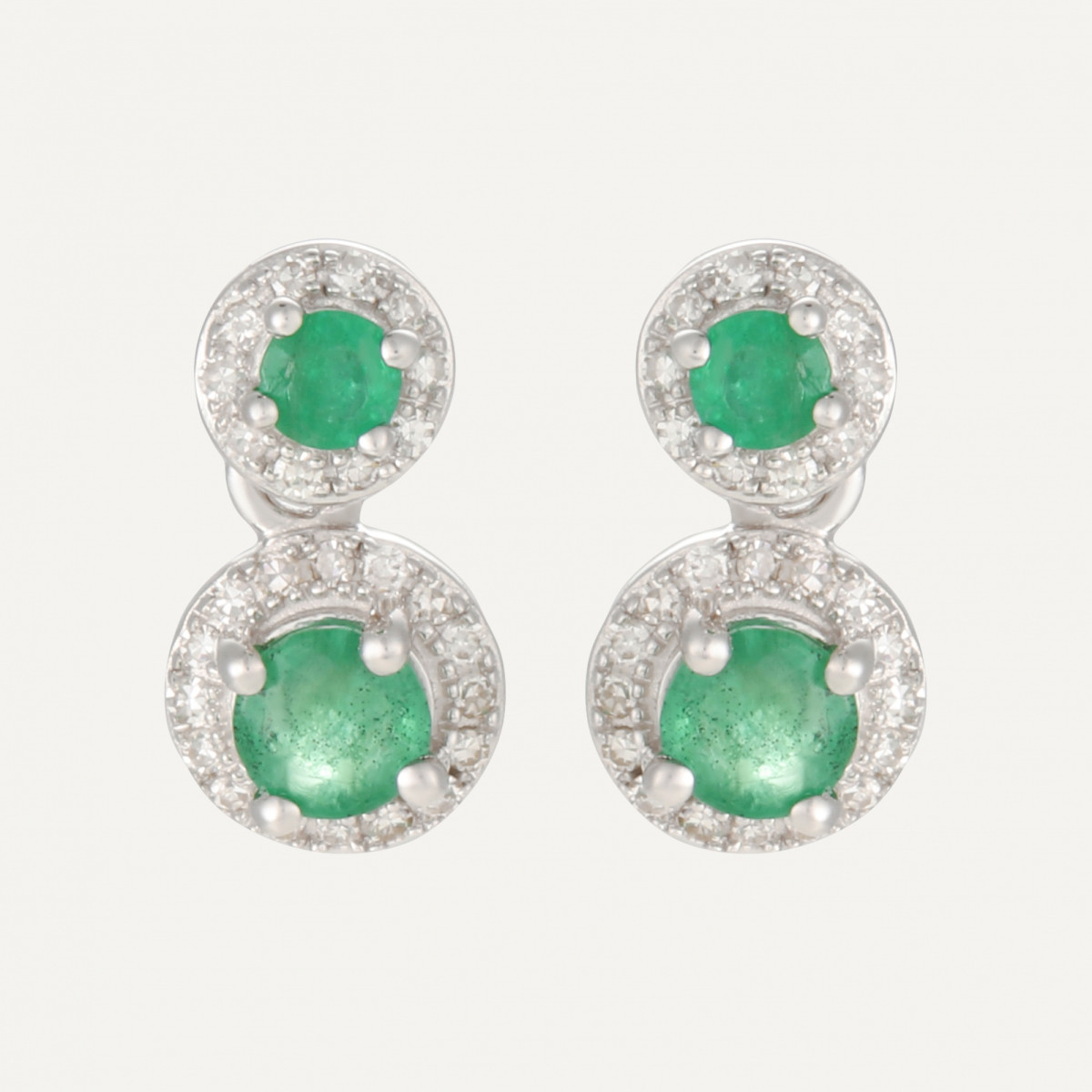 Boucles d'oreilles "Mon Brillant" Or blanc et Grenat Boucles d'oreilles "Mon Brillant" Or blanc et Grenat