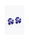 Boucles d'oreilles "Nacrée" Or jaune et Email