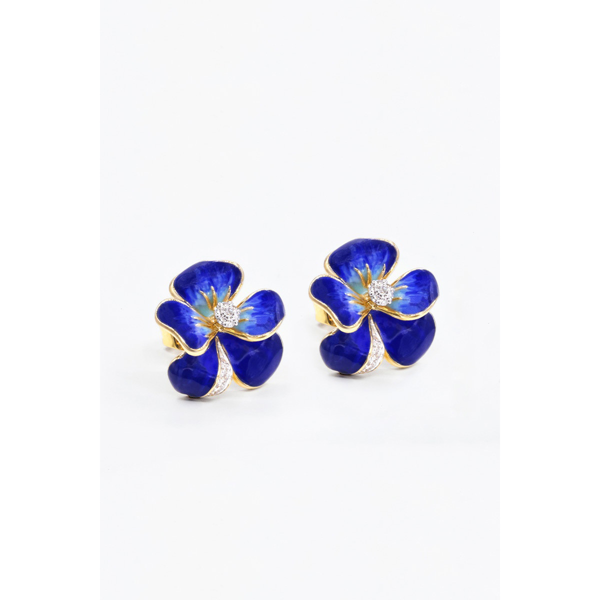 Boucles d'oreilles "Nacrée" Or jaune et Email Boucles d'oreilles "Nacrée" Or jaune et Email