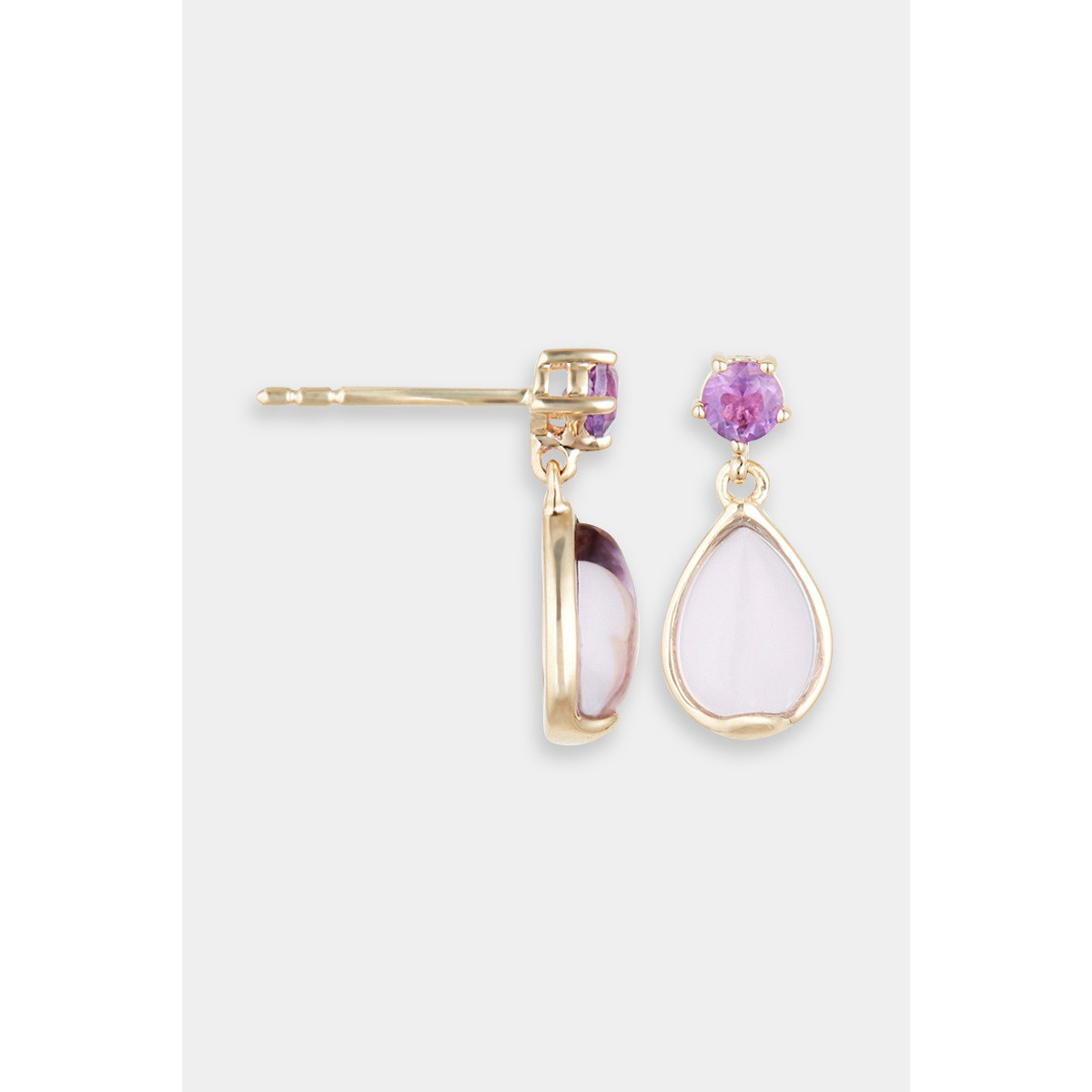 Boucles d'oreilles "Nébuleuse" Or jaune et Améthyste Boucles d'oreilles "Nébuleuse" Or jaune et Améthyste