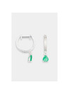 Boucles d'oreilles "Observatrice" Or blanc et Grenat