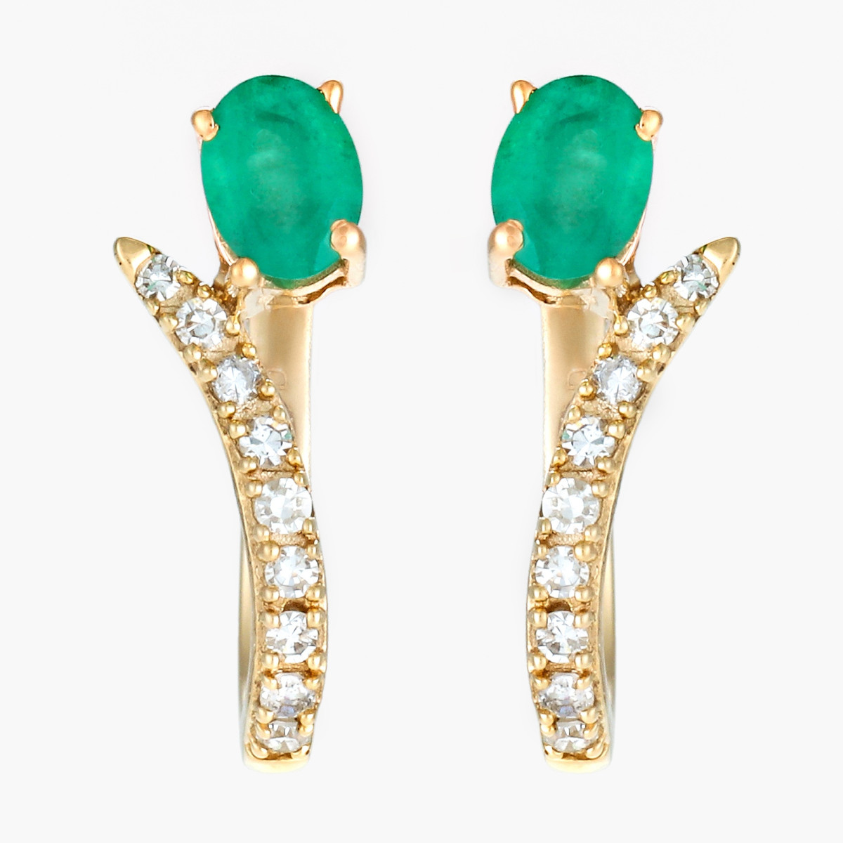 Boucles d'oreilles "Pétillante" Or jaune et Grenat