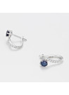 Boucles d'oreilles "Pétillante" Or blanc et Saphir