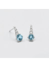 Boucles d'oreilles "Piquante" Or blanc et Topaze