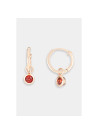Boucles d'oreilles "Précieuse" Or rose et Grenat
