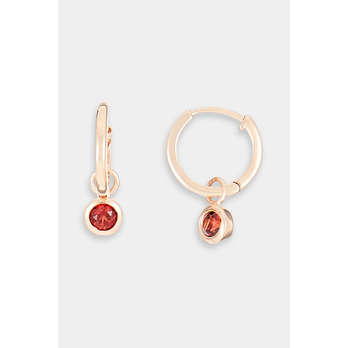 Boucles d'oreilles "Précieuse" Or rose et Grenat Boucles d'oreilles "Précieuse" Or rose et Grenat