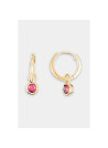 Boucles d'oreilles "Précieuse" Or jaune et Rubis