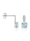 Boucles d'oreilles "Principale" Or blanc et Topaze