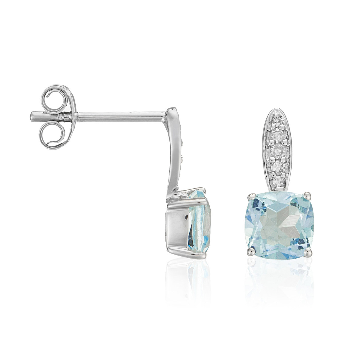 Boucles d'oreilles "Principale" Or blanc et Topaze Boucles d'oreilles "Principale" Or blanc et Topaze
