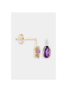 Boucles d'oreilles "Profonde" Or jaune et Améthyste