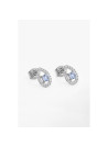 Boucles d'oreilles "Rassurante" Or blanc et Topaze