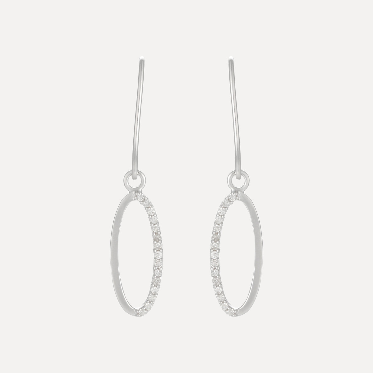 Boucles d'oreilles "Réceptive" Or blanc et Diamant