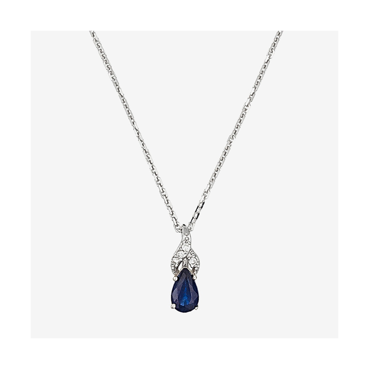 Pendentif "Douceur Divine" Or blanc et Saphir Pendentif "Douceur Divine" Or blanc et Saphir