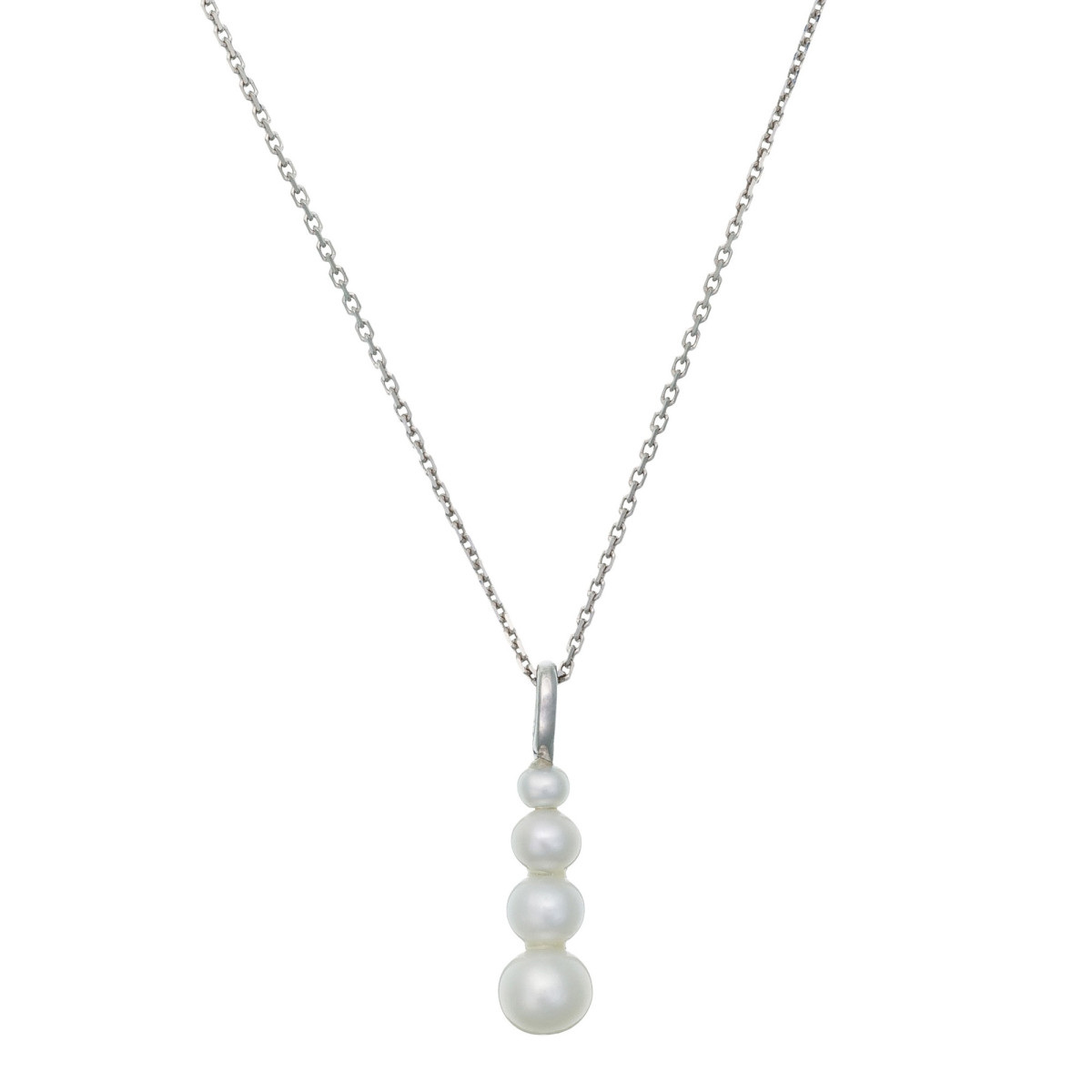 Pendentif "Paris Romantique" Or blanc et Perle Pendentif "Paris Romantique" Or blanc et Perle