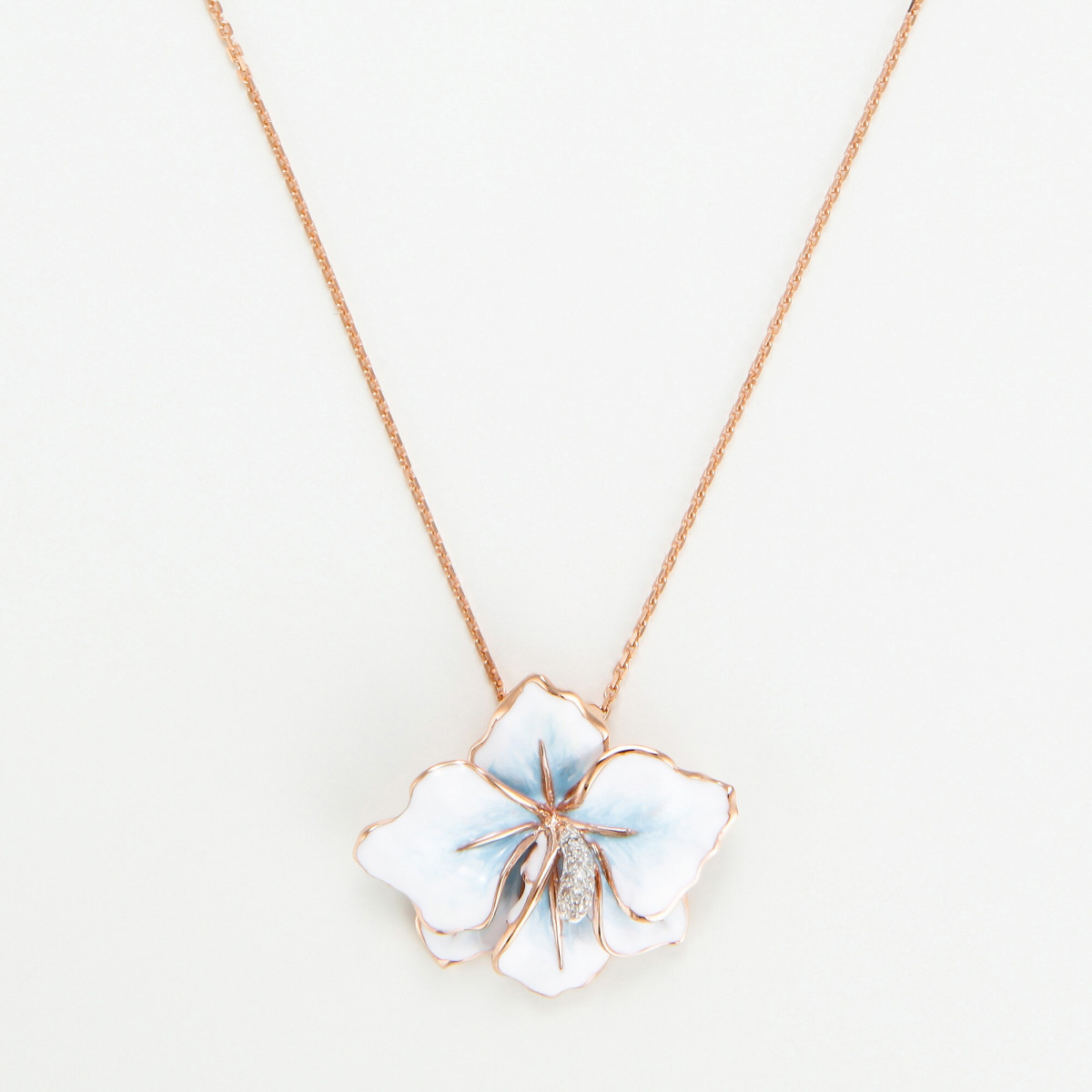Pendentif "Luxuriant" Or rose et Email Pendentif "Luxuriant" Or rose et Email