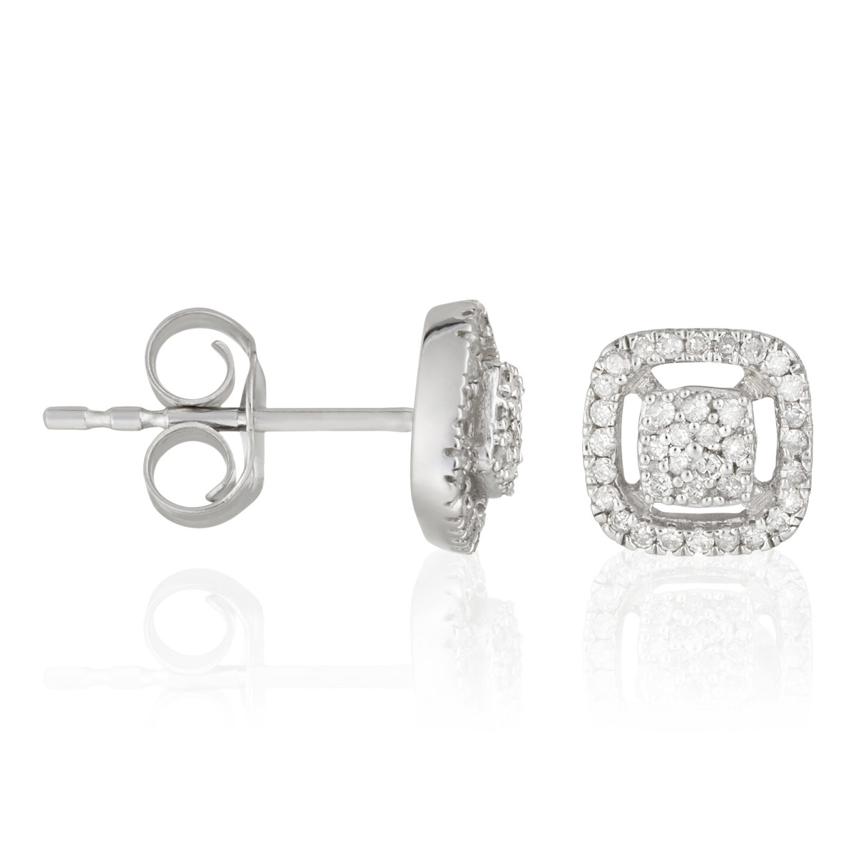 Boucles d'oreilles "Aéla" Or blanc et Diamant