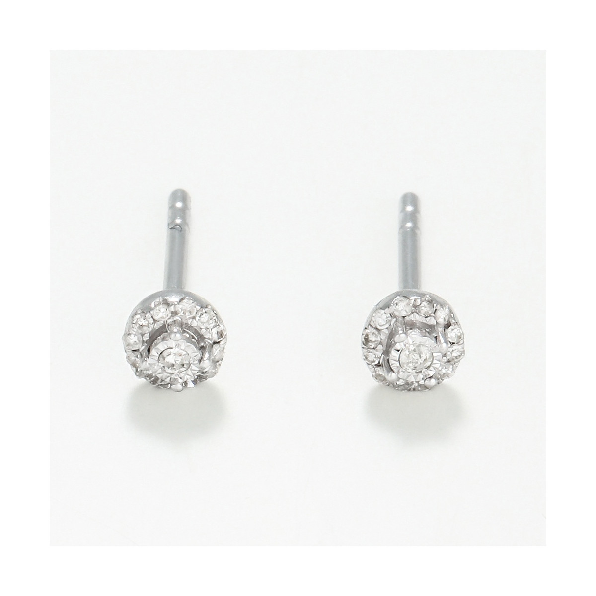 Boucles d'oreilles "Irina" Or blanc et Diamant