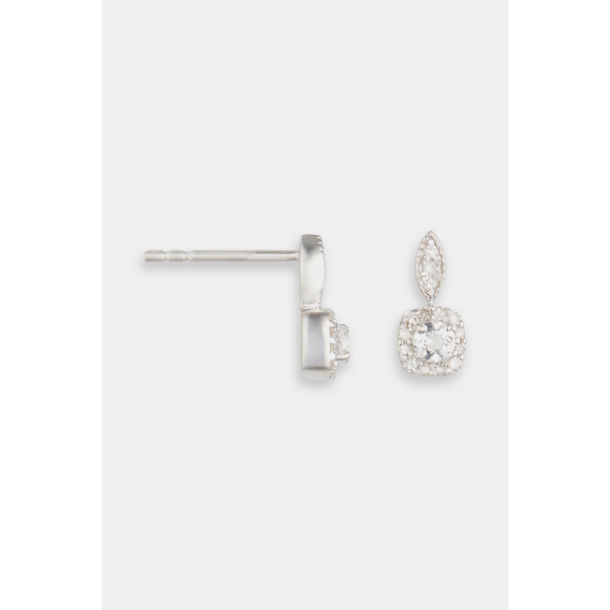 Boucles d'oreilles "Kalina" Or blanc et Topaze