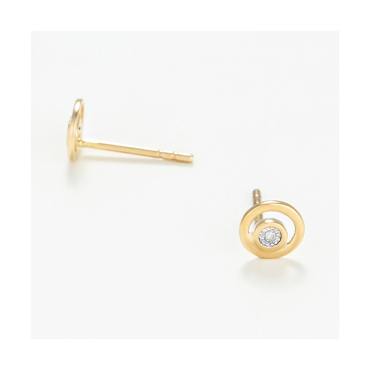 Boucles d'oreilles "Floralie" Or jaune et Diamant Boucles d'oreilles "Floralie" Or jaune et Diamant