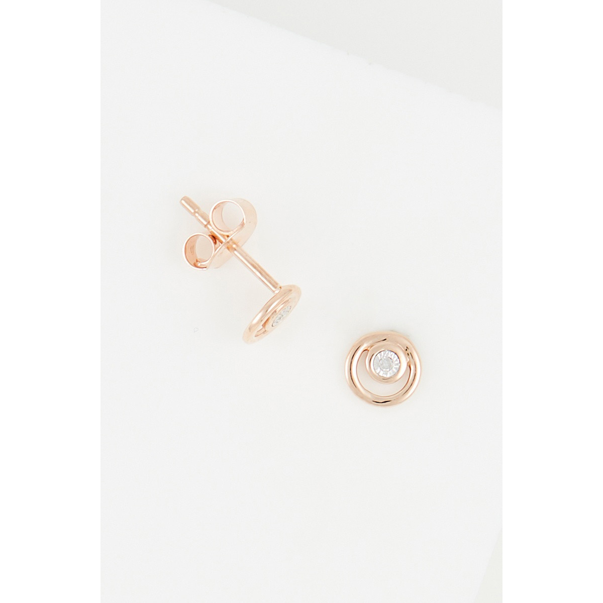 Boucles d'oreilles "Floralie" Or rose et Diamant Boucles d'oreilles "Floralie" Or rose et Diamant