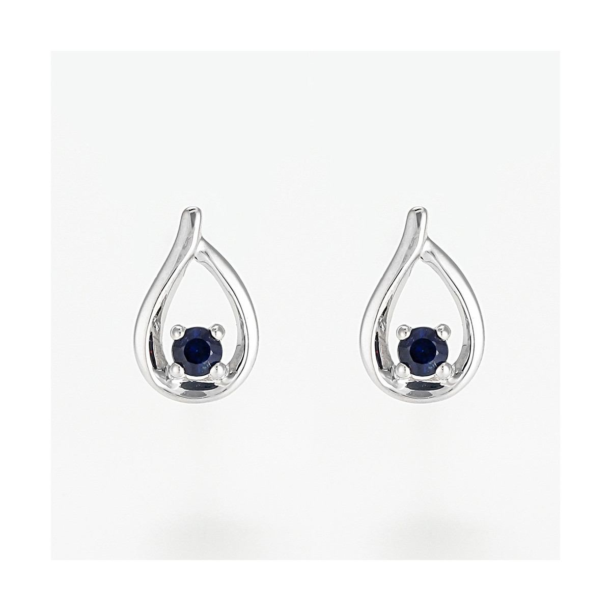 Boucles d'oreilles " Zélie" Or blanc et Saphir Boucles d'oreilles " Zélie" Or blanc et Saphir