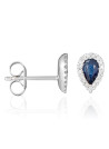 Boucles d'oreilles "Éléonore" Or blanc et Saphir
