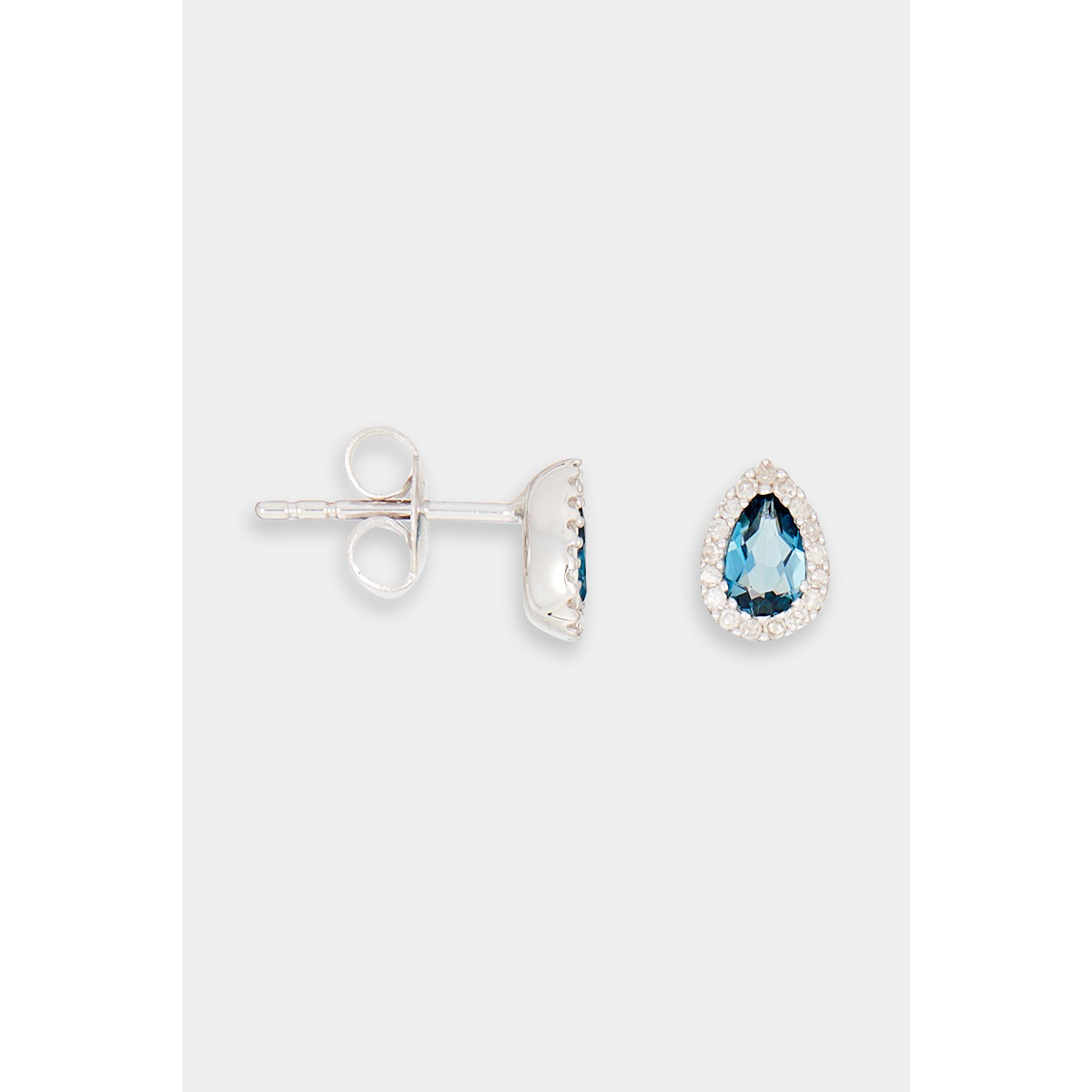 Boucles d'oreilles "Orianna" Or blanc et Topaze Boucles d'oreilles "Orianna" Or blanc et Topaze