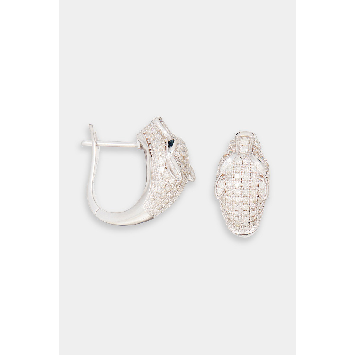 Boucles d'oreilles "Roseline" Or blanc et Saphir