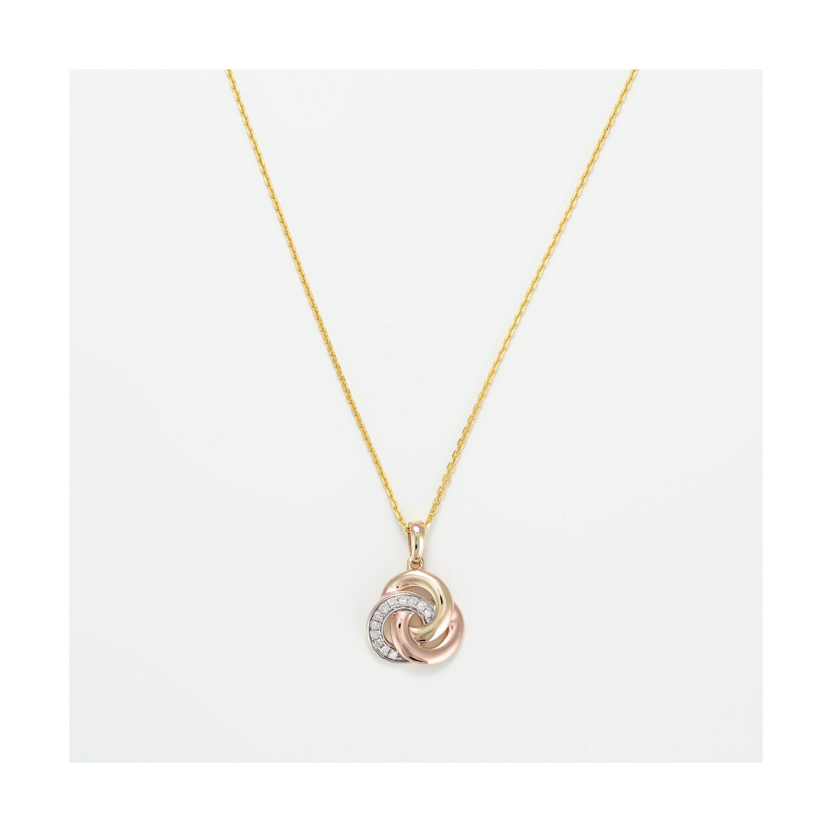 Pendentif "Elvina" Or tricolore et Diamant Pendentif "Elvina" Or tricolore et Diamant