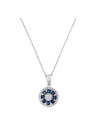Pendentif "Hilda" Or blanc et Saphir