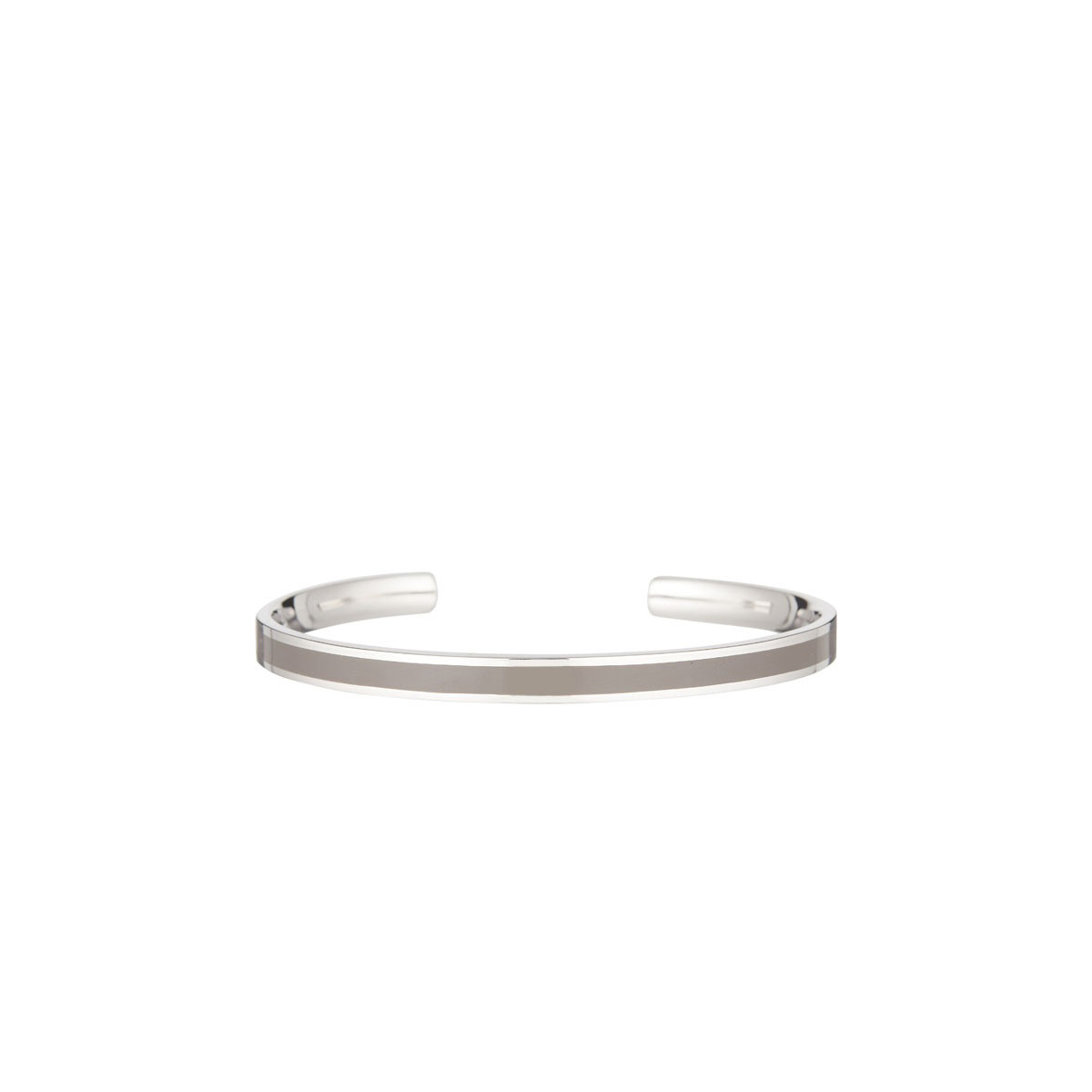 Bracelet Jonc PICTORIA émail gris finition argentée Bracelet Jonc PICTORIA émail gris finition argentée