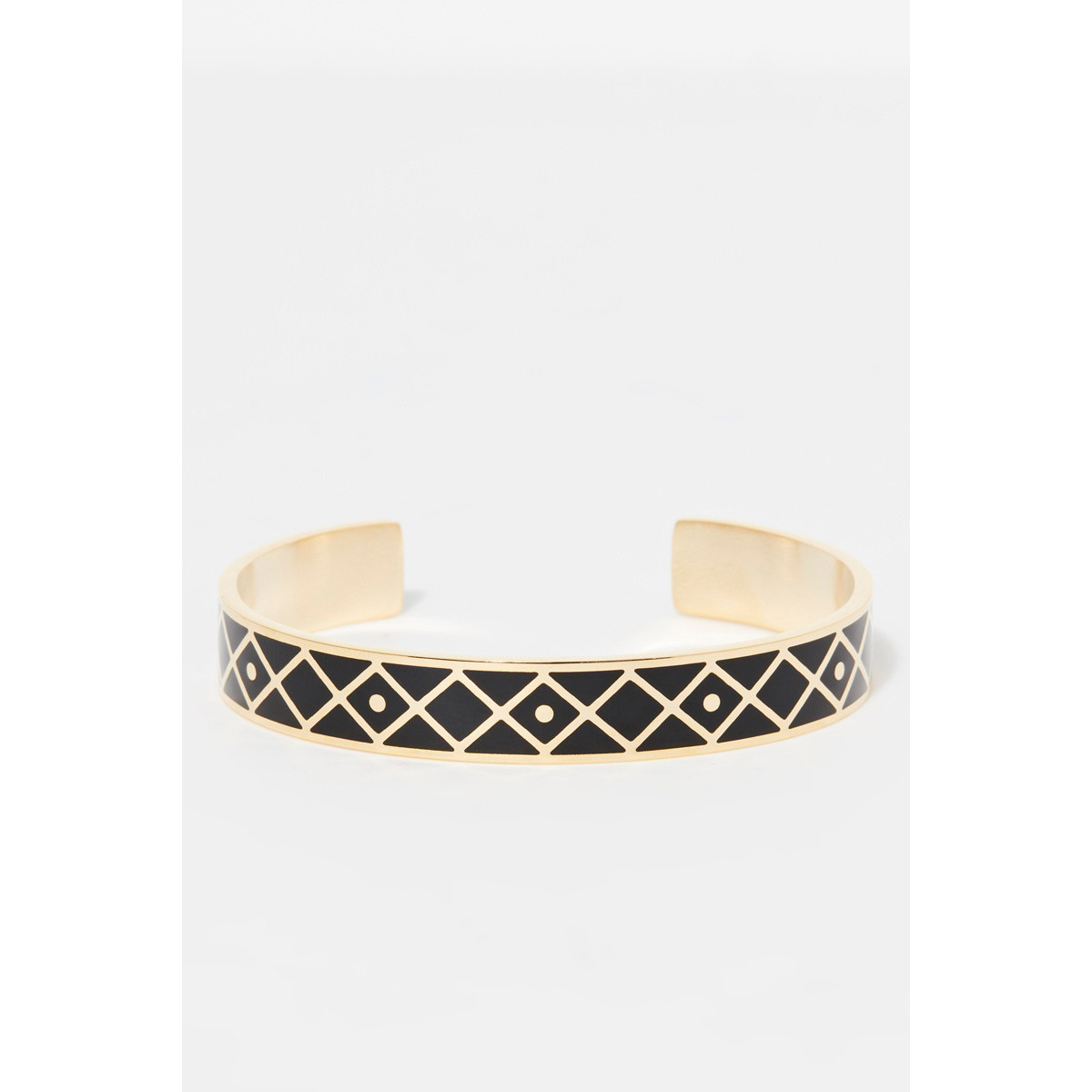 Bracelet Jonc FABULOSA noir finition dorée