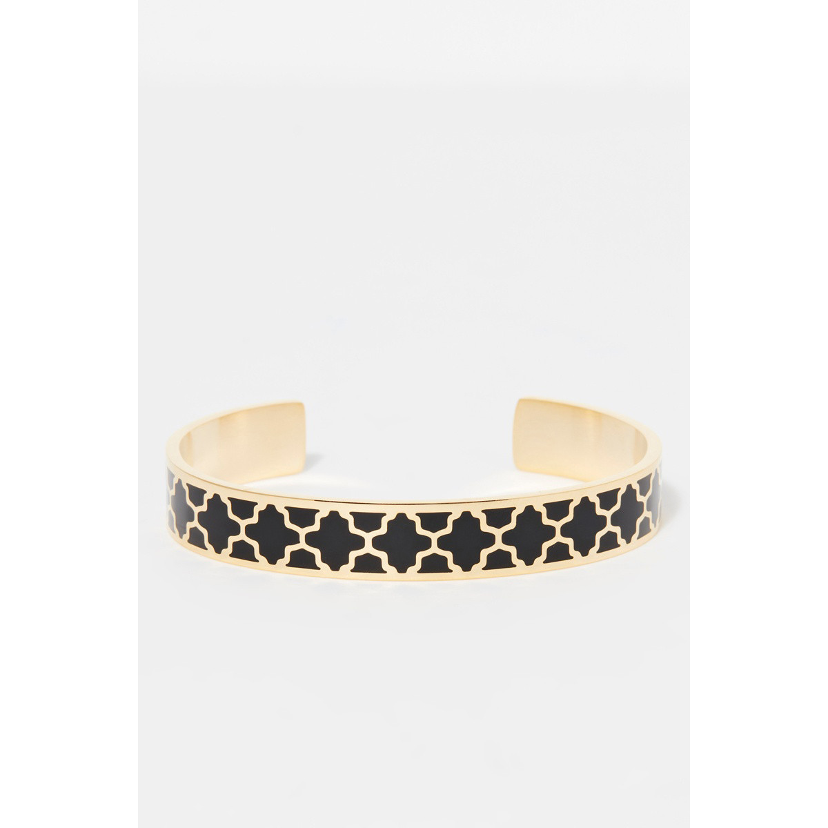 Bracelet Jonc FRESQUA noir finition dorée Bracelet Jonc FRESQUA noir finition dorée