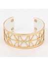 Bracelet Manchette ESTHETIS blanc finition dorée