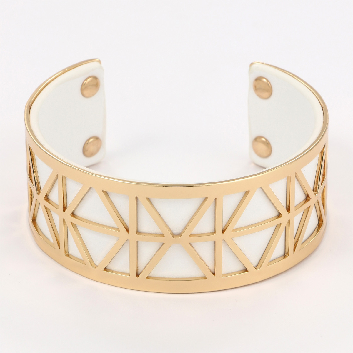 Bracelet Manchette ESTHETIS blanc finition dorée