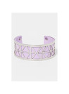 Bracelet Manchette ESTHETIS violet finition argentée