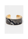 Bracelet Manchette ARTELYS émail noir finition argentée