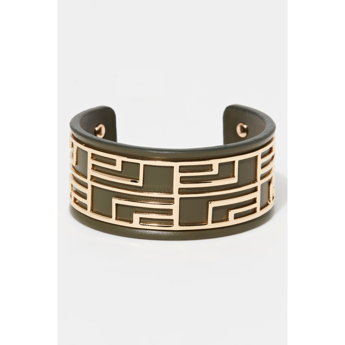 Bracelet Manchette POESINA vert finition dorée Bracelet Manchette POESINA vert finition dorée