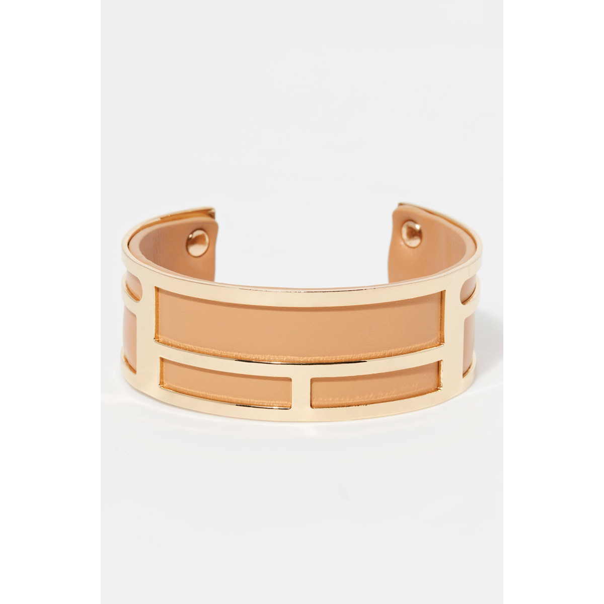 Bracelet Manchette GRAPHIKA beige finition dorée Bracelet Manchette GRAPHIKA beige finition dorée