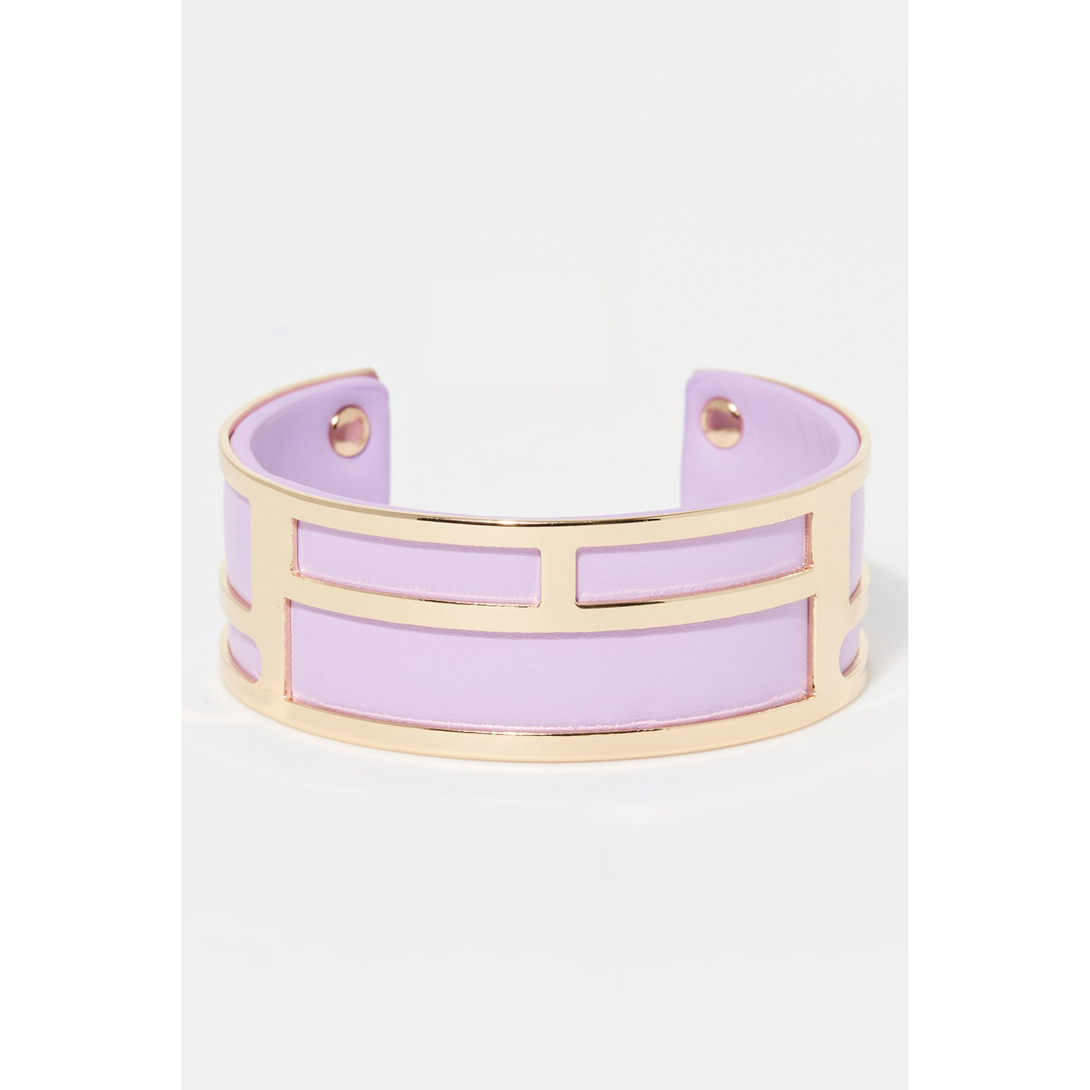 Bracelet Manchette GRAPHIKA violet finition dorée