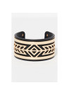 Bracelet Manchette FRESCALE noir finition dorée