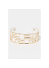 Bracelet Manchette DESSINIA blanc finition dorée
