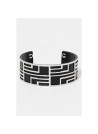 Bracelet Manchette DESSINIA noir finition argentée
